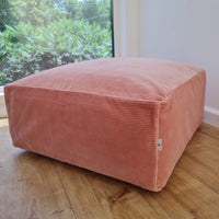 Special listing for U.: two pink and yellow HEMP Floor Cushions Marogans filled organic Hemp Fiber with removable Cover