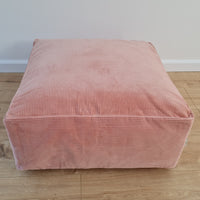 Special listing for U.: two pink and yellow HEMP Floor Cushions Marogans filled organic Hemp Fiber with removable Cover