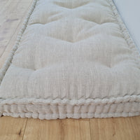 15" x 17.7" (38 x 45 cm) Hemp Custom madeWindow Mudroom Floor bench cushion filled organic hemp fiber in natural non-dyed linen fabric unique all natural pillow