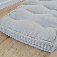 15" x 17.7" (38 x 45 cm) Hemp Custom madeWindow Mudroom Floor bench cushion filled organic hemp fiber in natural non-dyed linen fabric unique all natural pillow