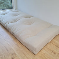 Special listing for RICHARD NEGEM one hemp futon 160 x 200 cm, one mattress pad like a fitted sheet and one outer zippered cover in natural undyed linen fabric in grey shade