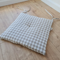 Hemp Linen seat cushion for chair with ties filled organic hemp fiber in natural non dyed linen fabric Chair Cushion Pillow seat