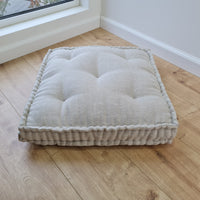 15" x 17.7" (38 x 45 cm) Hemp Custom madeWindow Mudroom Floor bench cushion filled organic hemp fiber in natural non-dyed linen fabric unique all natural pillow