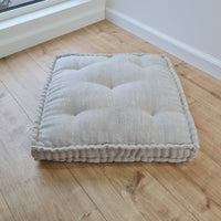 15" x 17.7" (38 x 45 cm) Hemp Custom madeWindow Mudroom Floor bench cushion filled organic hemp fiber in natural non-dyed linen fabric unique all natural pillow