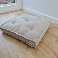 15" x 17.7" (38 x 45 cm) Hemp Custom madeWindow Mudroom Floor bench cushion filled organic hemp fiber in natural non-dyed linen fabric unique all natural pillow