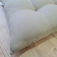 Hemp Linen seat cushion in Stripe for chair with ties filled organic hemp fiber in Natural Linen fabric in Stripe Chair Cushion Pillow seat