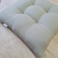 Hemp Linen seat cushion in Stripe for chair with ties filled organic hemp fiber in Natural Linen fabric in Stripe Chair Cushion Pillow seat