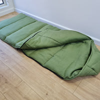 Natural Kids HEMP Linen Sleeping Bag with Hood School Nap mat for Kids, camping van sleeping bag organic hemp fiber filling