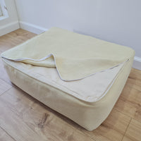 18" x 24" (45x60cm) Organic Hemp Pet Bed with light yellow Removable Washable Natural Linen Cover Filled Organic Hemp Fiber Filler