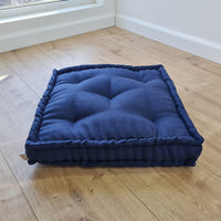 Dark grey Hemp Floor cushion with organic hemp fiber filling in linen fabric / floor pillow Pillow seat/Meditation Yoga /Natural