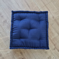 Dark grey Hemp Floor cushion with organic hemp fiber filling in linen fabric / floor pillow Pillow seat/Meditation Yoga /Natural