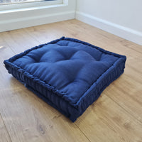 Dark grey Hemp Floor cushion with organic hemp fiber filling in linen fabric / floor pillow Pillow seat/Meditation Yoga /Natural