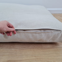Natural Hemp Pet Mat Pad Cushion Removable Washable Hemp Cover Organic Hemp Fiber Filler in Natural non-dyed Hemp Fabric