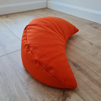 Cotton Meditation Cresсent cushion filled with buckwheat hulls