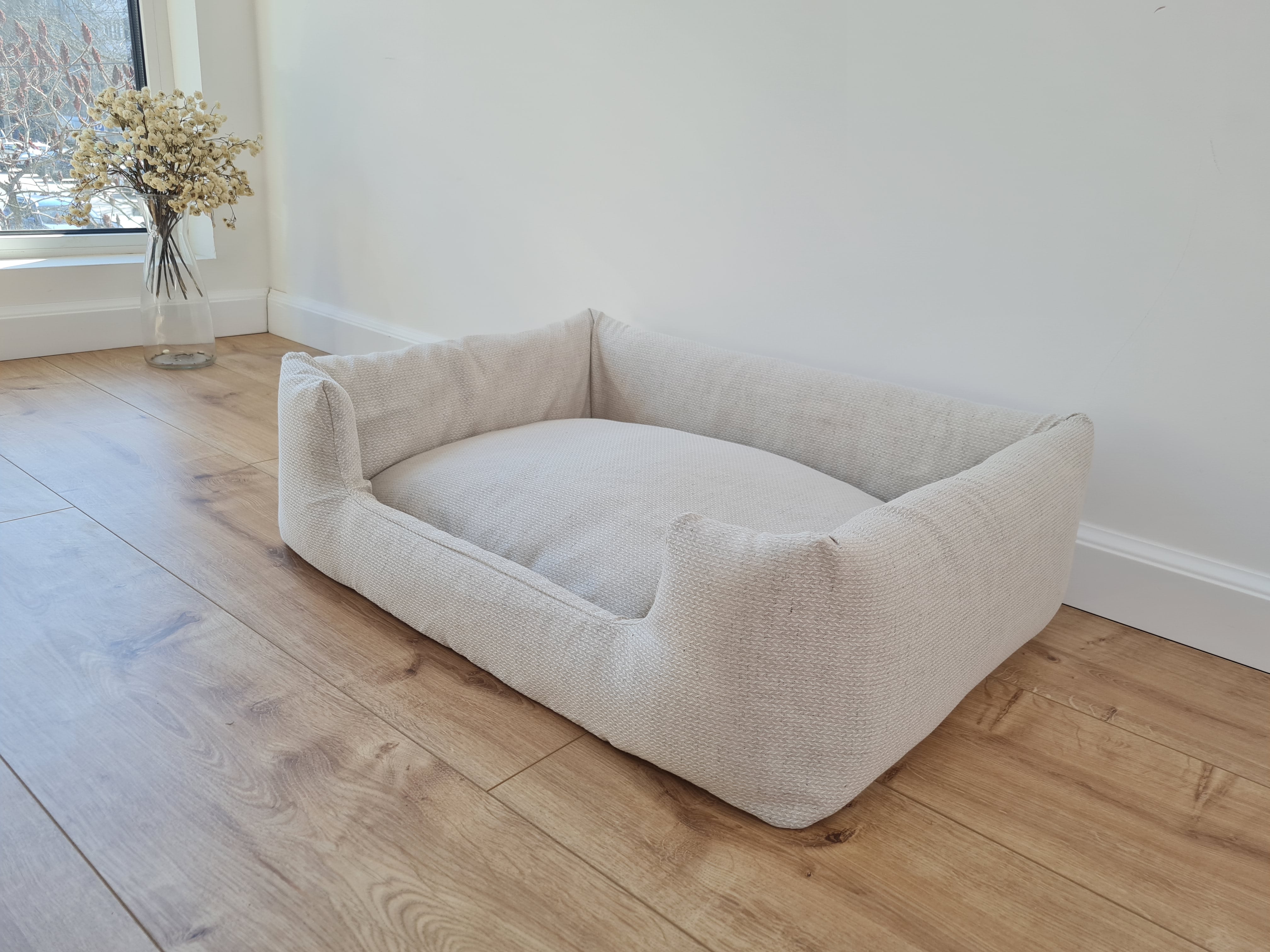 Organic Hemp Pet Bed Removable Washable Natural HEMP Cover Bed Filled Organic Hemp Fiber Filler - Dog Cat Pet Bed Cots Mat Cover