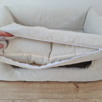 Organic Hemp Pet Bed Removable Washable Natural HEMP Cover Bed Filled Organic Hemp Fiber Filler - Dog Cat Pet Bed Cots Mat Cover