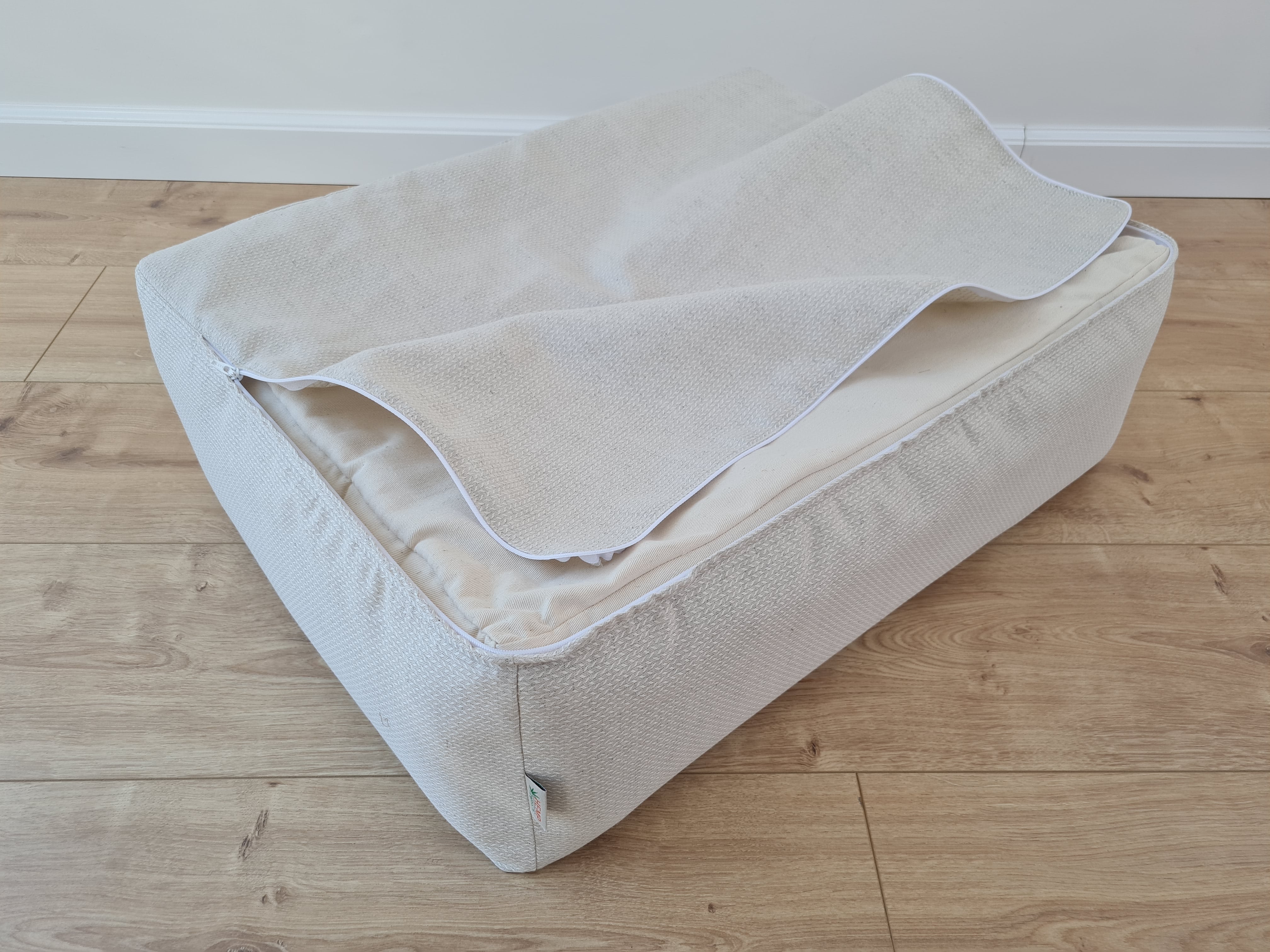 Organic Hemp Pet Bed Removable Washable Natural HEMP Cover Bed Filled Organic Hemp Fiber Filler - Dog Cat Pet Bed Cots Mat Cover