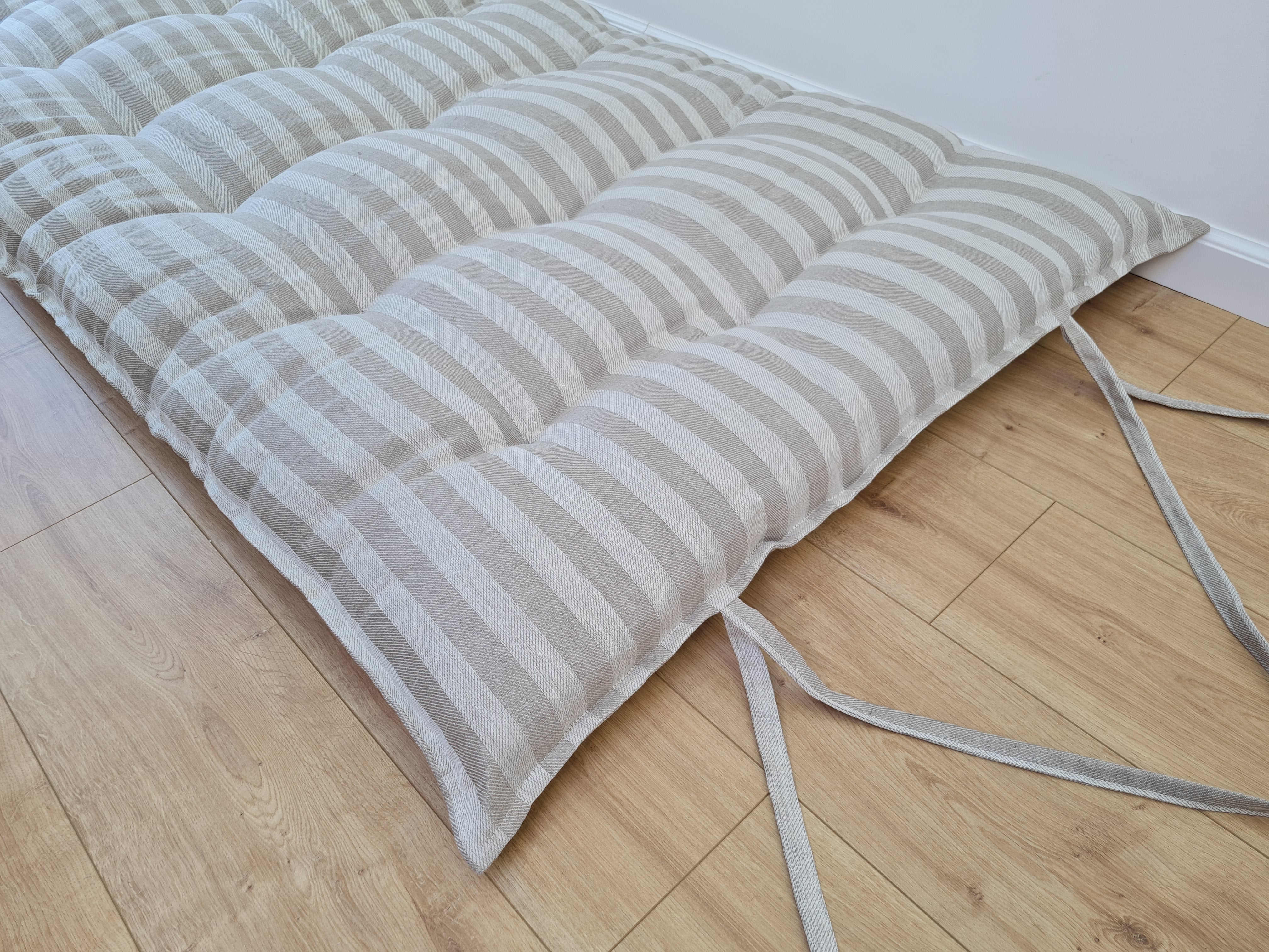 Organic Play mat Crawling mat filled HEMP Fiber in linen fabric playpen Blanky padded