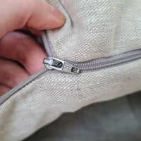 Personalised Dog bed Organic HEMP Pet Bed in natural non-dyed linen fabric filled organic HEMP Fiber with an embroidered custom name