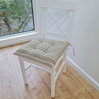 Hemp Linen seat cushion for chair with ties filled organic hemp fiber in natural linen fabric Chair Cushion Pillow seat