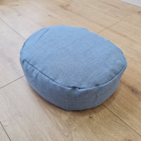 Small articular yoga cushion filled buckwheat hulls Linen Zafu pillow / Oval Linen floor pillow with Buckwheat hulls Meditation