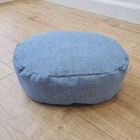 Small articular yoga cushion filled buckwheat hulls Linen Zafu pillow / Oval Linen floor pillow with Buckwheat hulls Meditation