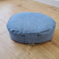 Small articular yoga cushion filled buckwheat hulls Linen Zafu pillow / Oval Linen floor pillow with Buckwheat hulls Meditation