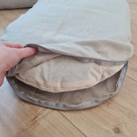 Unique Oval Hemp Linen Pet Bed Cot with Removable Washable Natural Non-dyed Linen Cover Filled Organic Hemp Fiber house eco-friendly Gift