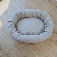 Unique Oval Hemp Linen Pet Bed Cot with Removable Washable Natural Non-dyed Linen Cover Filled Organic Hemp Fiber house eco-friendly Gift