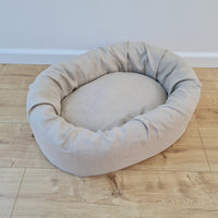 Unique Oval Hemp Linen Pet Bed Cot with Removable Washable Natural Non-dyed Linen Cover Filled Organic Hemp Fiber house eco-friendly Gift