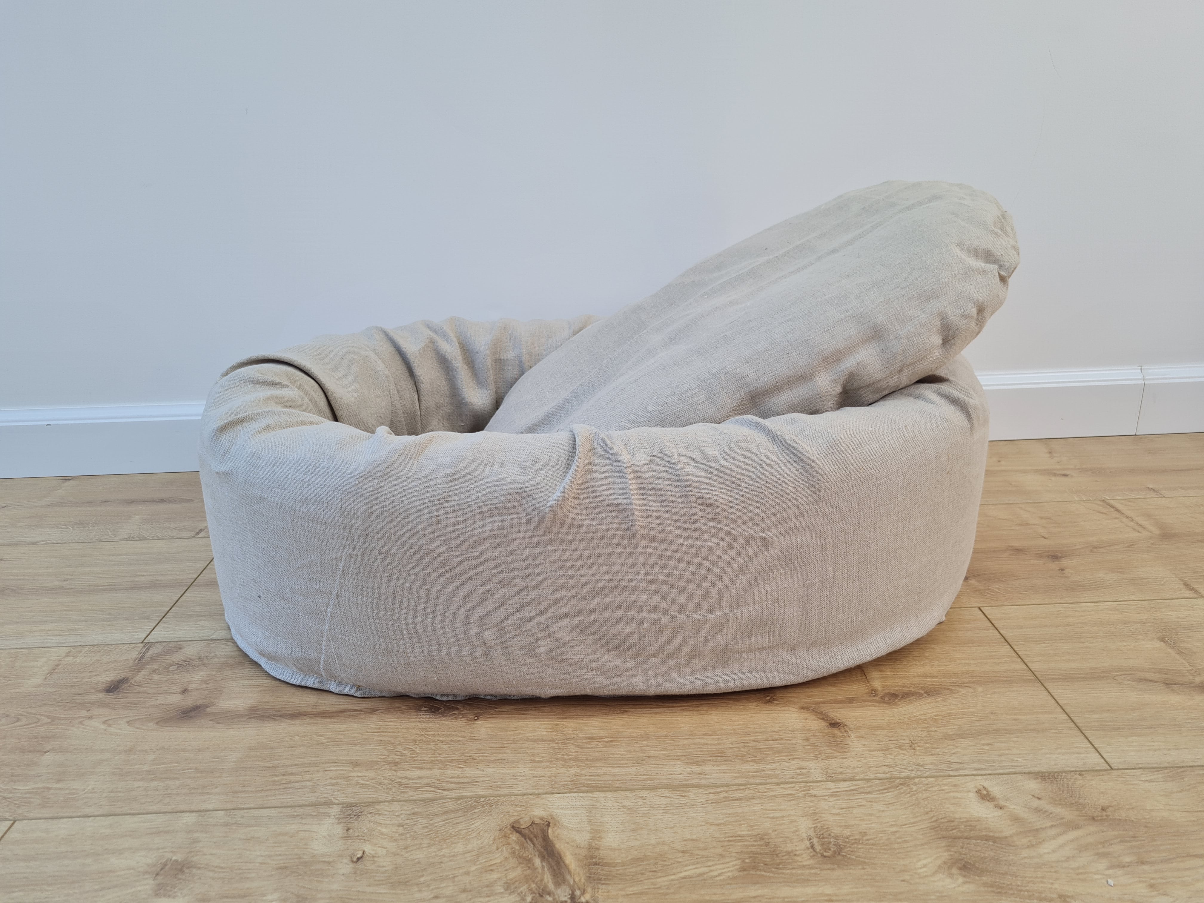 Unique Oval Hemp Linen Pet Bed Cot with Removable Washable Natural Non-dyed Linen Cover Filled Organic Hemp Fiber house eco-friendly Gift