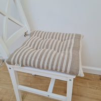 Hemp Linen seat cushion for chair with ties filled organic hemp fiber in natural linen fabric Chair Cushion Pillow seat