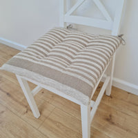 Hemp Linen seat cushion for chair with ties filled organic hemp fiber in natural linen fabric Chair Cushion Pillow seat