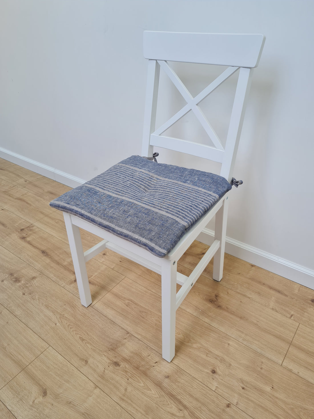 16"x16" (40x40 cm) Hemp Linen seat cushion for chair with ties filled organic hemp fiber in natural linen fabric Pillow Seat