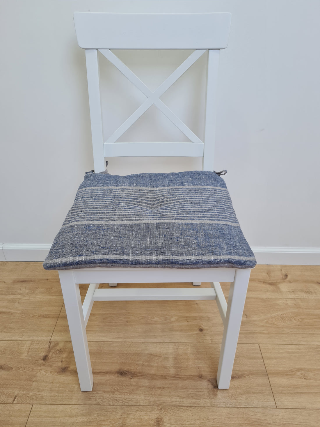 16"x16" (40x40 cm) Hemp Linen seat cushion for chair with ties filled organic hemp fiber in natural linen fabric Pillow Seat