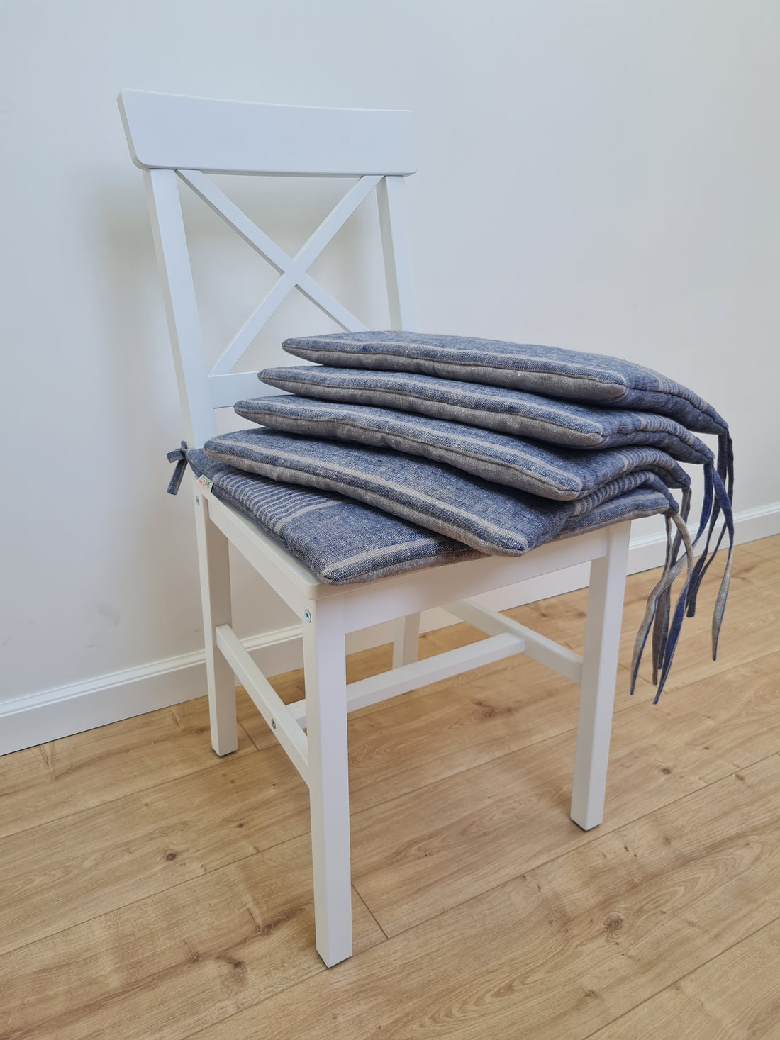16"x16" (40x40 cm) Hemp Linen seat cushion for chair with ties filled organic hemp fiber in natural linen fabric Pillow Seat