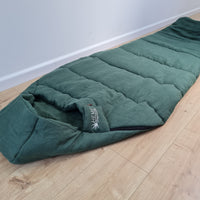 HEMP natural Sleeping bag with hood thick organic hemp fiber filling inside in linen dark green fabric hand made