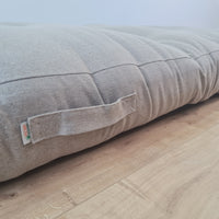 HEMP shikibuton 6” thick mat Shiki futon filled organic hemp fiber filler in natural undyed linen fabric Custom Size Hand made