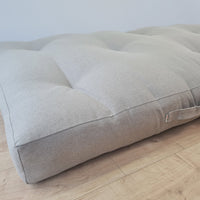 HEMP shikibuton 6” thick mat Shiki futon filled organic hemp fiber filler in natural undyed linen fabric Custom Size Hand made