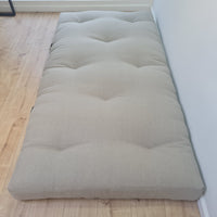 HEMP shikibuton 6” thick mat Shiki futon filled organic hemp fiber filler in natural undyed linen fabric Custom Size Hand made