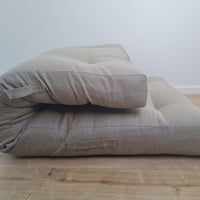 HEMP shikibuton 6” thick mat Shiki futon filled organic hemp fiber filler in natural undyed linen fabric Custom Size Hand made