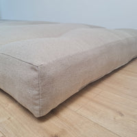 HEMP shikibuton 6” thick mat Shiki futon filled organic hemp fiber filler in natural undyed linen fabric Custom Size Hand made