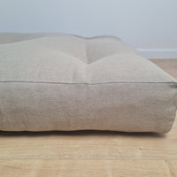 HEMP shikibuton 6” thick mat Shiki futon filled organic hemp fiber filler in natural undyed linen fabric Custom Size Hand made