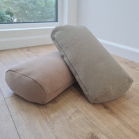 Cotton Bolster filled organic Buckwheat hulls yoga pillow Meditation pillow natural Italian velvet cotton fabric