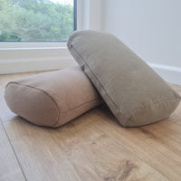 Cotton Bolster filled organic Buckwheat hulls yoga pillow Meditation pillow natural Italian velvet cotton fabric