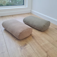 Cotton Bolster filled organic Buckwheat hulls yoga pillow Meditation pillow natural Italian velvet cotton fabric