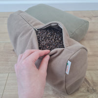 Cotton Bolster filled organic Buckwheat hulls yoga pillow Meditation pillow natural Italian velvet cotton fabric