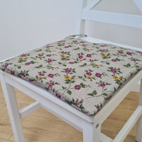 13" x 13" (33x33 cm) Hemp Linen seat cushion for chair with ties filled organic hemp fiber in natural linen fabric Chair Cushion Pillow seat