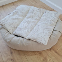 16" x 20" (40 x 50 cm) HEMP DOG blanket filled HEMP Fiber in natural linen fabric dog blanket for bed dog mat