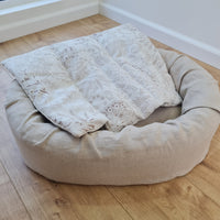 16" x 20" (40 x 50 cm) HEMP DOG blanket filled HEMP Fiber in natural linen fabric dog blanket for bed dog mat
